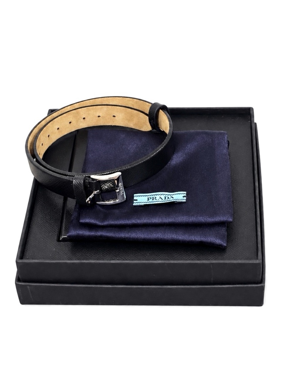Prada x American Express Centurion Double Wrap Leather Bracelet